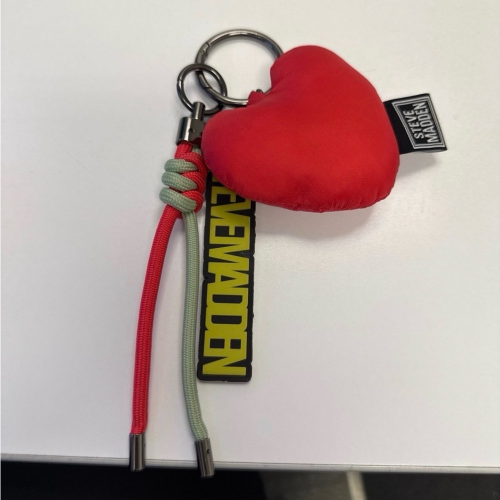Steve Madden Red Heart Keychain with Colorful Accents